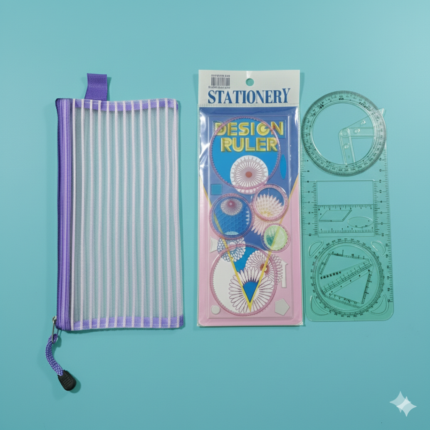 2 Ruler Set+ Pencil Bag