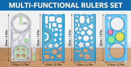 4 Multi-functional Ruler Set